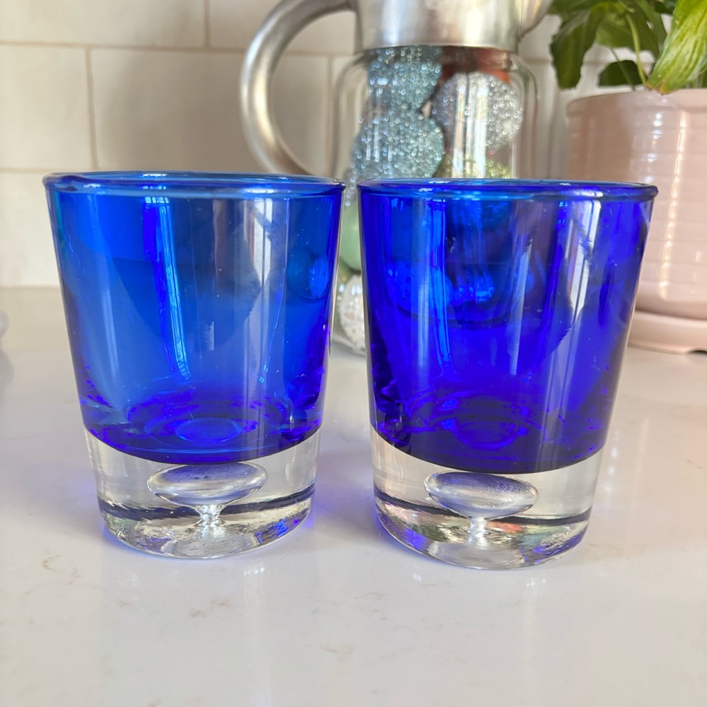 Set of 2 • Block Stockholm Cobalt Blue Double Old Fashioned Glass